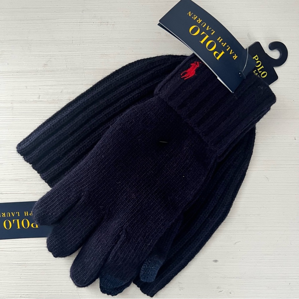 Polo by Ralph Lauren Men’s Navy Gloves and Hat